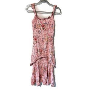 VTG Nataya Floral Midi Dress S Titanic Edwardian Ruffle Romantic Cotton Corset